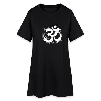 Om symbol in dynamic grunge design - Women’s T-Shirt Dress - black - Front