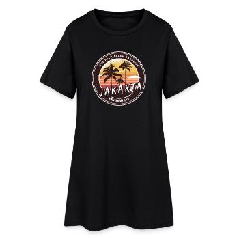 Jakarta Philippines Plage Palmiers Design - Robe T-shirt Femme - noir - Devant