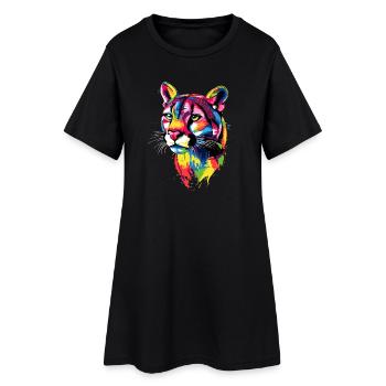 Panthère léopard gros chat mignon gros chat chats - Robe T-shirt Femme - noir - Devant