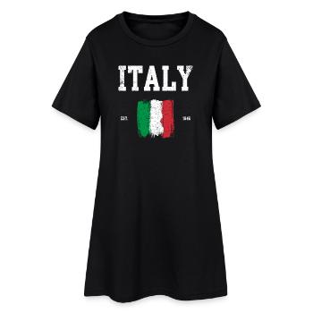 Italy Flag Brushstroke Design - Women’s T-Shirt Dress - black - Front