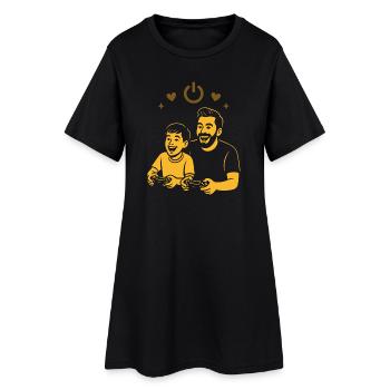 Dad & Kid Gaming - Retro Gamer Vibes - Women’s T-Shirt Dress - black - Front