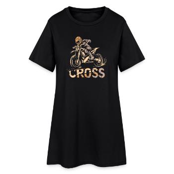 Symbole rétro du motocross - Motards et fans de dirt - Robe T-shirt Femme - noir - Devant