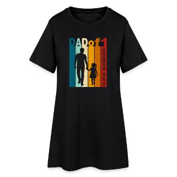 Cadeau Papa & Fille Vintage Design Fête des Pères - Robe T-shirt Femme - noir - Devant
