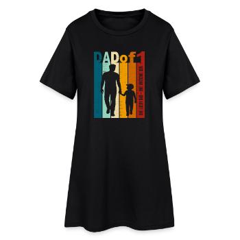 Cadeau papa et fils – Design vintage pour la fête des pères - Robe T-shirt Femme - noir - Devant