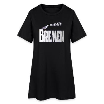 Bremen Möwe & Moin Design - Frauen T-Shirt-Kleid - Schwarz - Vorne