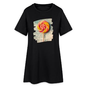 Sucette sucette bonbons bonbons - Robe T-shirt Femme - noir - Devant