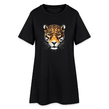 Jaguar Grand Chat Panthère Chat Sauvage Mignon Jaguar - Robe T-shirt Femme - noir - Devant