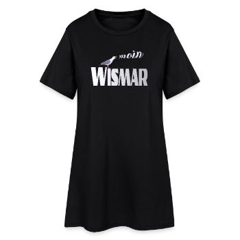 Wismar Möwe & Moin Ostsee - Frauen T-Shirt-Kleid - Schwarz - Vorne