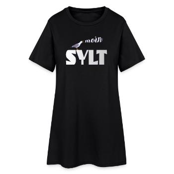 Sylt Möwe & Moin Design - Frauen T-Shirt-Kleid - Schwarz - Vorne