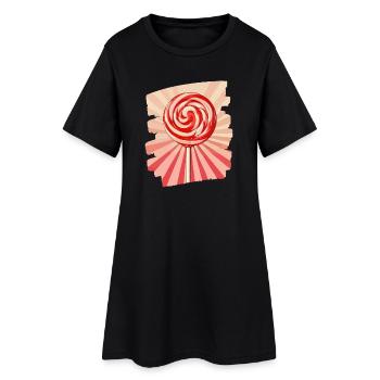Sucette sucette bonbons bonbons - Robe T-shirt Femme - noir - Devant