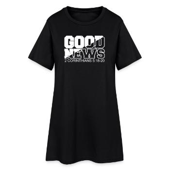 BONNES NOUVELLES Verset biblique Proverbe - Robe T-shirt Femme - noir - Devant