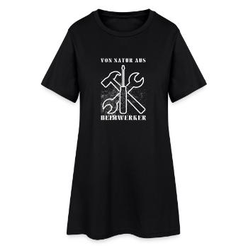 Von Natur aus Heimwerker – Werkzeug Design - Frauen T-Shirt-Kleid - Schwarz - Vorne