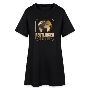 Reutlingen - Frauen T-Shirt-Kleid - Schwarz - Vorne