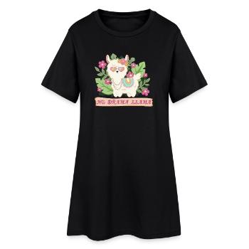 Lama d’été - Lama sans drame - Robe T-shirt Femme - noir - Devant
