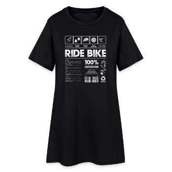 Illustration graphique de cyclisme d’aventure - Robe T-shirt Femme - noir - Devant