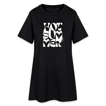 Conception de typographie de cœur d’été audacieuse - Robe T-shirt Femme - noir - Devant