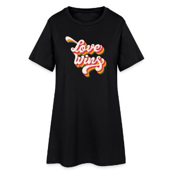 Mois de la fierté LGBTQ - Love Wins - Robe T-shirt Femme - noir - Devant