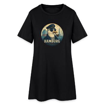 Capitaine Seagull – Style hambourgeois - Robe T-shirt Femme - noir - Devant