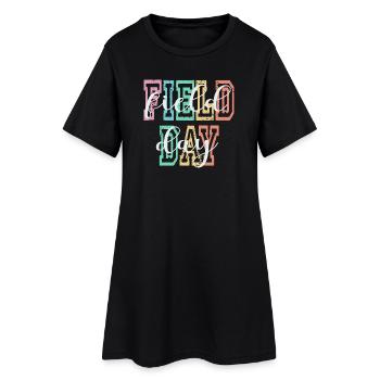 Colorful Field Day Lettering Graphic Design - Robe T-shirt Femme - noir - Devant