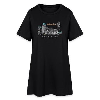 Munich Deutsches Museum Dessin à la main - Robe T-shirt Femme - noir - Devant