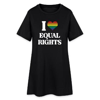 Mois de la fierté LGBTQ - J’aime l’égalité des droits - Robe T-shirt Femme - noir - Devant