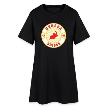 Genève Suisse Vintage Badge - Robe T-shirt Femme - noir - Devant
