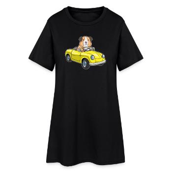 Voiture cochon d’Inde - Robe T-shirt Femme - noir - Devant