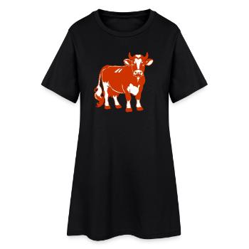 Conception de vache laitière rouge-brun – Country & farm - Robe T-shirt Femme - noir - Devant