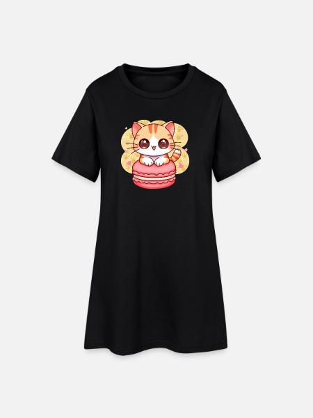 chibi cat - Robe T-shirt Femme - noir