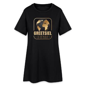 Greetsiel - Frauen T-Shirt-Kleid - Schwarz - Vorne
