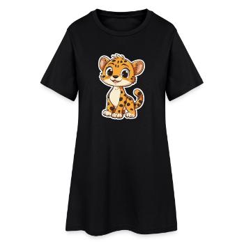 Guépard mignon - Robe T-shirt Femme - noir - Devant