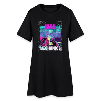 Mécaniques Folles – Art du garage du singe néon - Robe T-shirt Femme - noir - Devant