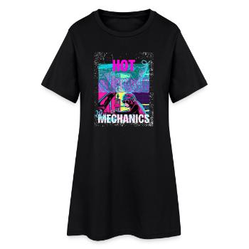 Hot Mechanics – Neon Monkey Garage Design - Women’s T-Shirt Dress - black - Front