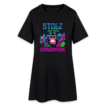 Proud of my chaos – DIY Monkey - Women’s T-Shirt Dress - black - Front