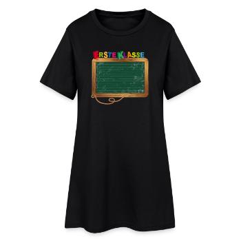 Leere Schultafel zum Beschriften für Schulanfang - Frauen T-Shirt-Kleid - Schwarz - Vorne