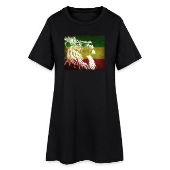 Reggae Löwenflagge Kunst - Frauen T-Shirt-Kleid - Schwarz - Vorne