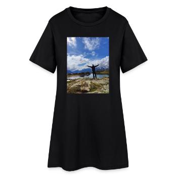 Triumphgipfel an der Spitze - Frauen T-Shirt-Kleid - Schwarz - Vorne