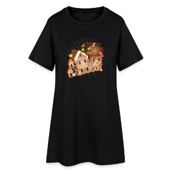 Kit maison en pain d’épices avec détails festifs - Robe T-shirt Femme - noir - Devant