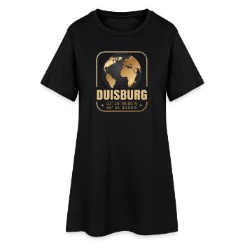 Duisburg - Frauen T-Shirt-Kleid - Schwarz - Vorne