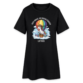 Licorne Luftikus - Robe T-shirt Femme - noir - Devant