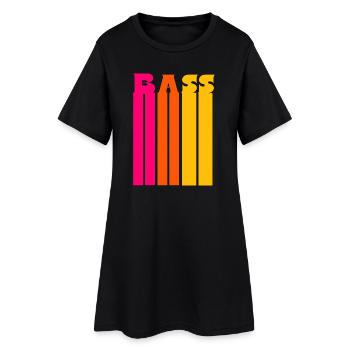 Chœur Basse Voix Rétro Rayures - Robe T-shirt Femme - noir - Devant
