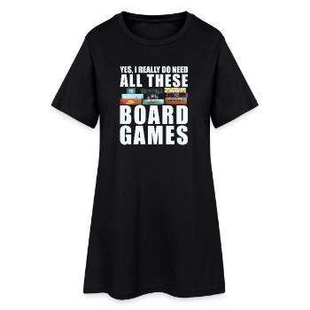Jeux de société Drôle de dicton - Robe T-shirt Femme - noir - Devant