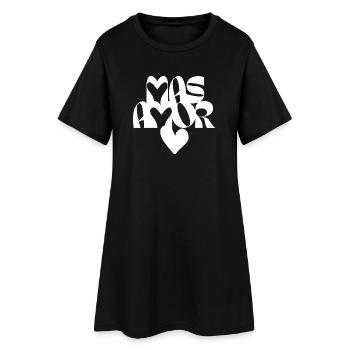 Love Hearts Typographie artistique - Robe T-shirt Femme - noir - Devant