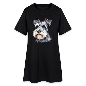 Schnauzer nain - Robe T-shirt Femme - noir - Devant