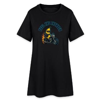 Bananenbiker - Frauen T-Shirt-Kleid - Schwarz - Vorne