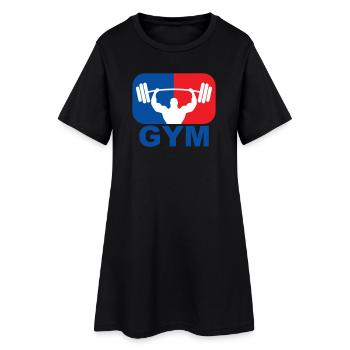 GYM Bodybuilding Gewicht - Frauen T-Shirt-Kleid - Schwarz - Vorne
