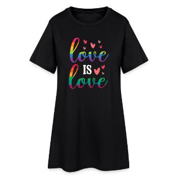 LGBT Pride Month - Liebe ist Liebe - Frauen T-Shirt-Kleid - Schwarz - Vorne