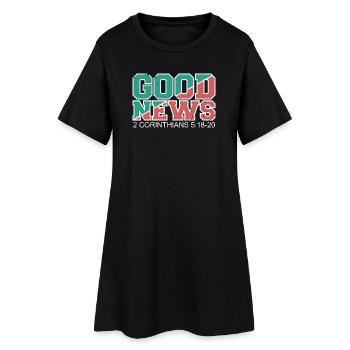 BONNES NOUVELLES Verset biblique Évangile - Robe T-shirt Femme - noir - Devant