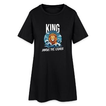 Tête de lion majestueuse avec le bruit de l’eau - Robe T-shirt Femme - noir - Devant