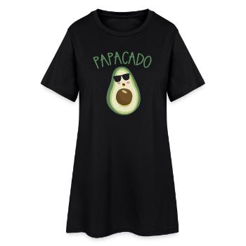 PAPACADO Avocado mit Sonnenbrille - Frauen T-Shirt-Kleid - Schwarz - Vorne